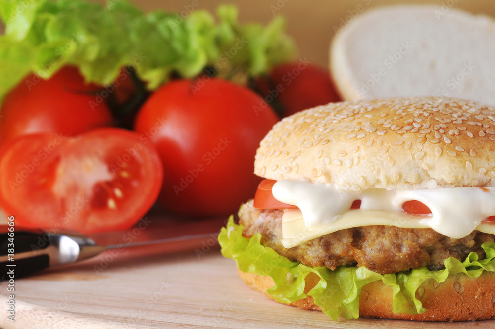 hamburger with cutlet hamburger with cutlet