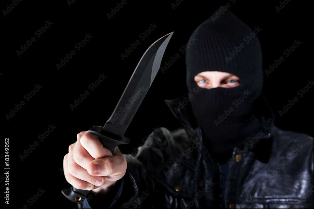 Young Criminal with Knife Young Criminal with Knife