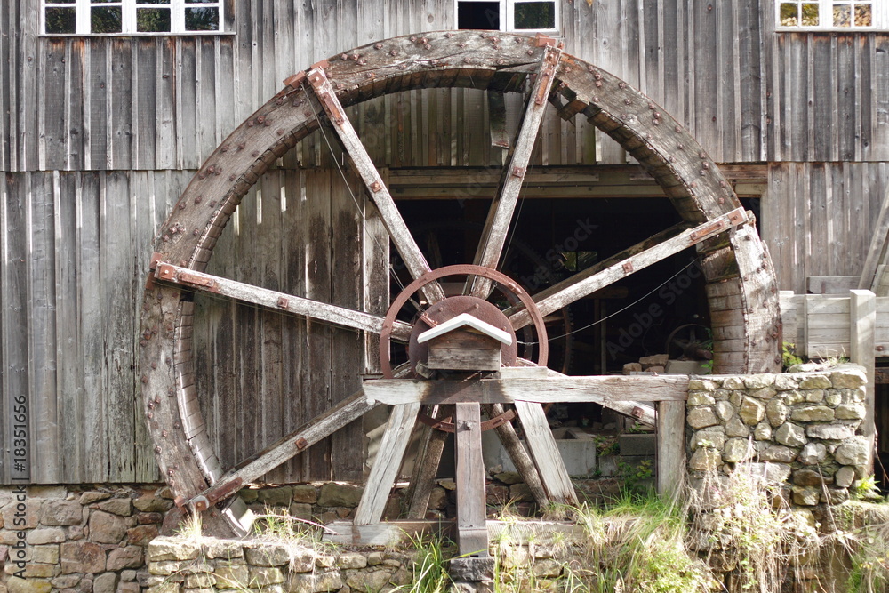 old wood waterwheel