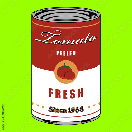 Tomato can isolated over light green background