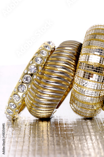 golden and silver bracelet isolated