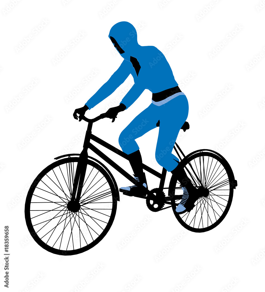 Female Bicycle Rider Illustration Silhouette Female Bicycle Rider Illustration Silhouette