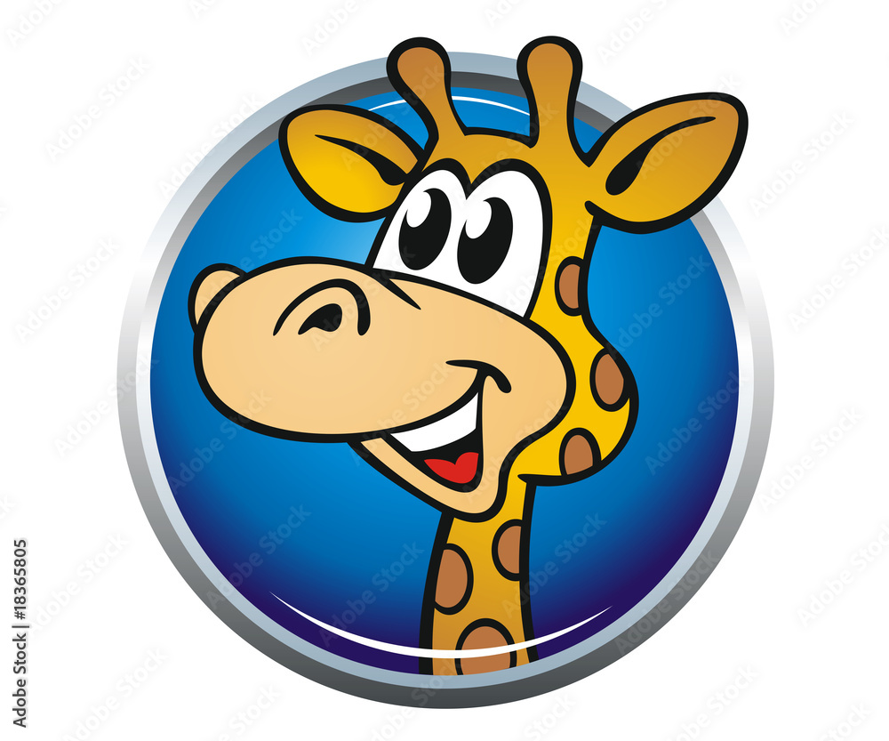 Obraz premium button giraffe