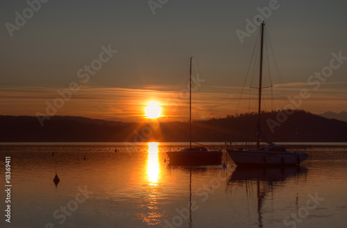 Sunset on Viverone Lake