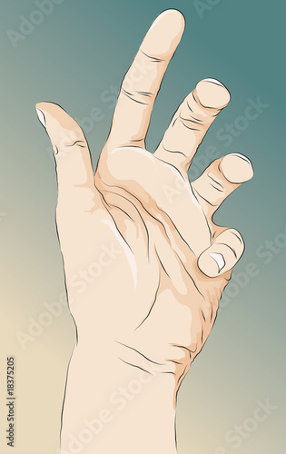 Sketchy illustrated open hand