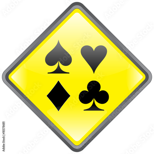 Panneau "Jeux de Cartes" (losange - brillant - vecteur)