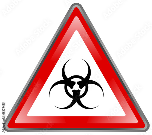 " Biohazard " Sign (triangle - shiny - warning style - vector)