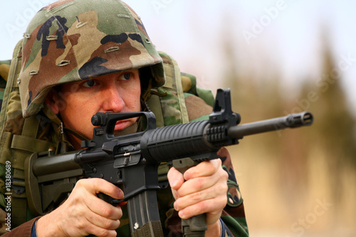 soldier in a combat