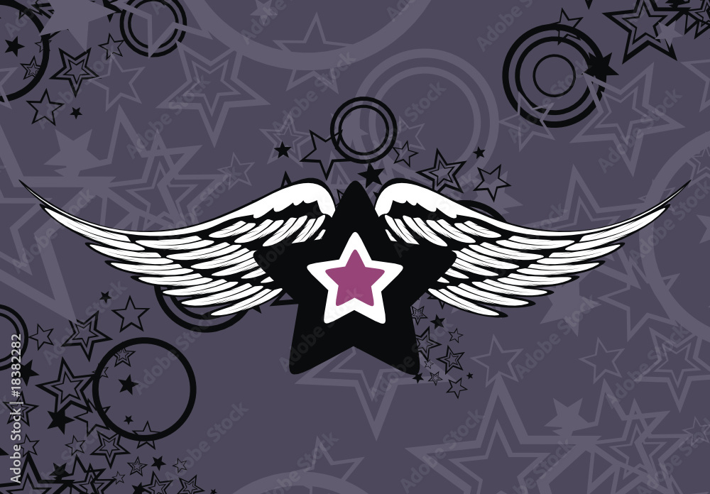 Fototapeta premium winged star background