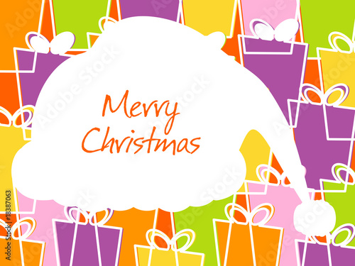 colorful bag with santa cap illustration