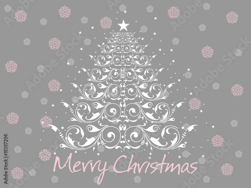 grey background with floral tree, bloom
