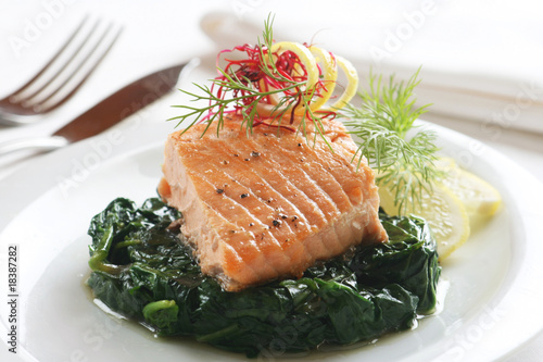 Salmon on Spinach