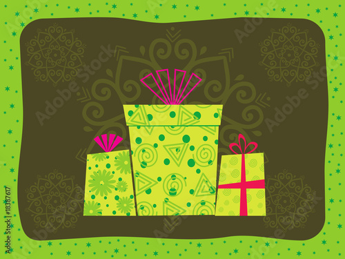 vector illustration of gift bag with background