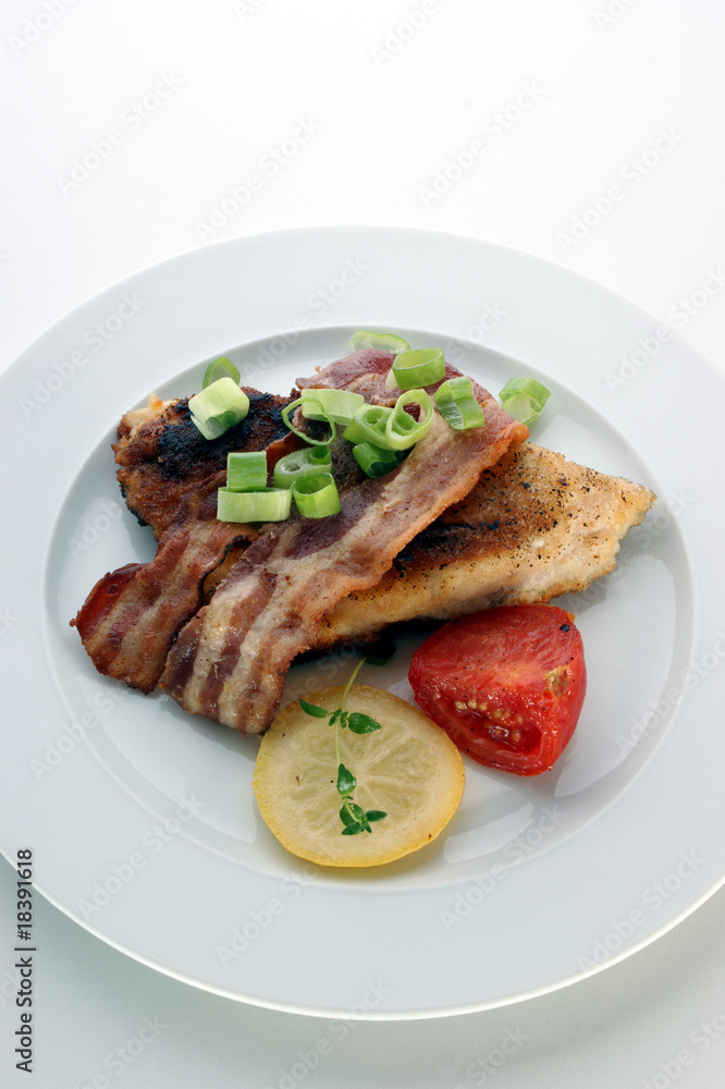 grilled carp fillet with organic vegetable on a plate grilled carp fillet with organic vegetable on a plate
