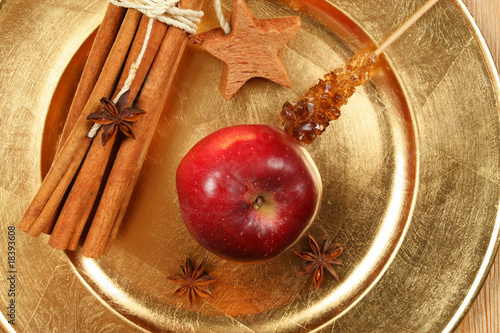 Christmas spices and apple composition photo