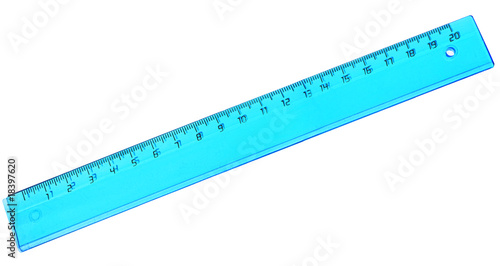 blue transparent straightedge isolated on white