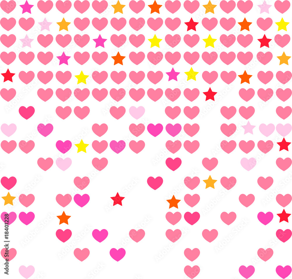 Vector pink heart stars mosaic background Vector pink heart stars mosaic background