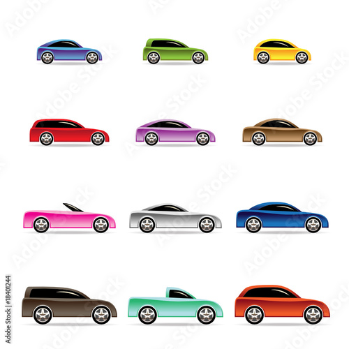 different types of carsicons - Vector icon set