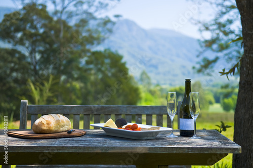 Alfresco wine and cheese