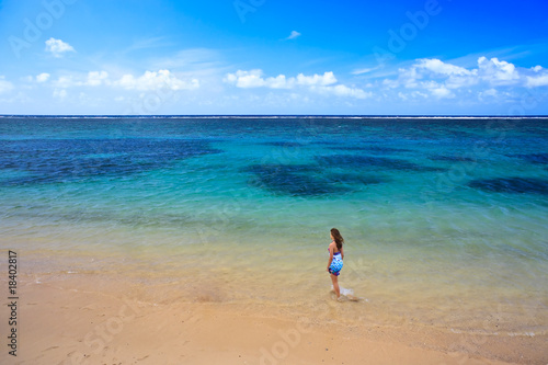 Girl Alone On Beach