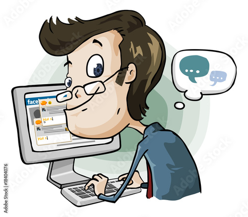 Wasting Time on Facebook and Chat. Cartoon Series