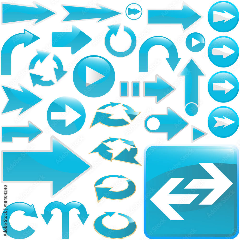 Set of blue arrows. Vector illustration. Set of blue arrows. Vector illustration.