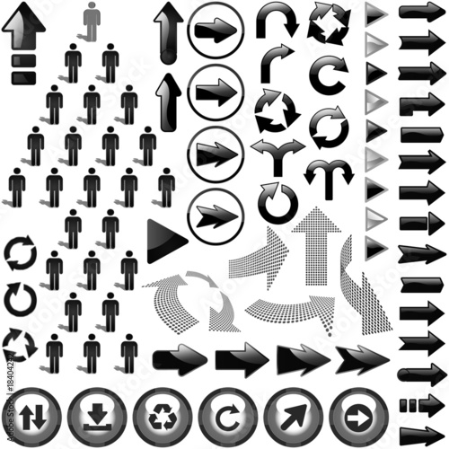 Arrow set vector for web design.