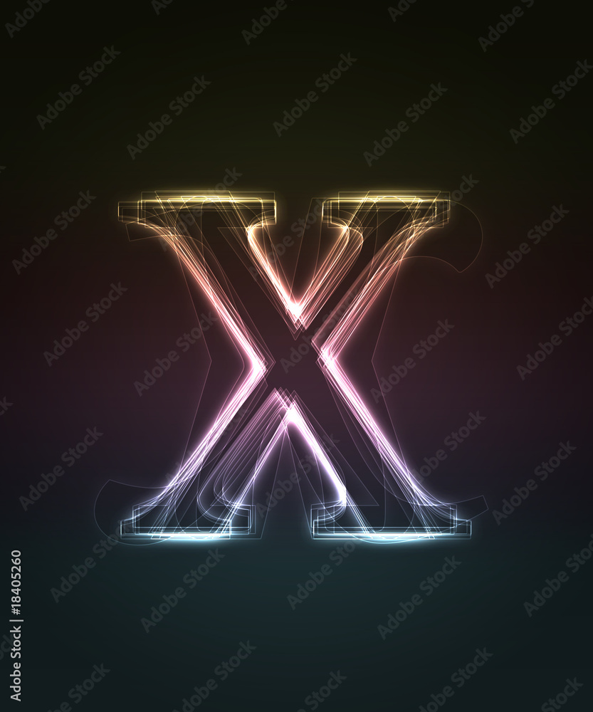 Glowing smal font. Shiny letter x (caps letter in my portfolio). Glowing smal font. Shiny letter x (caps letter in my portfolio).