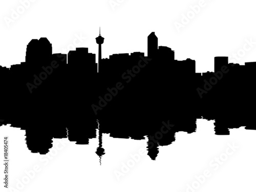 Calgary Skyline reflected