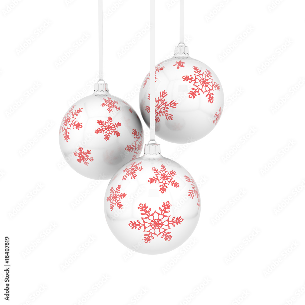Christmas balls with snowflaks