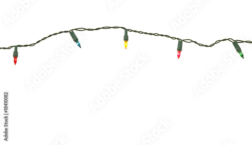 String of christmas lights isolated on white