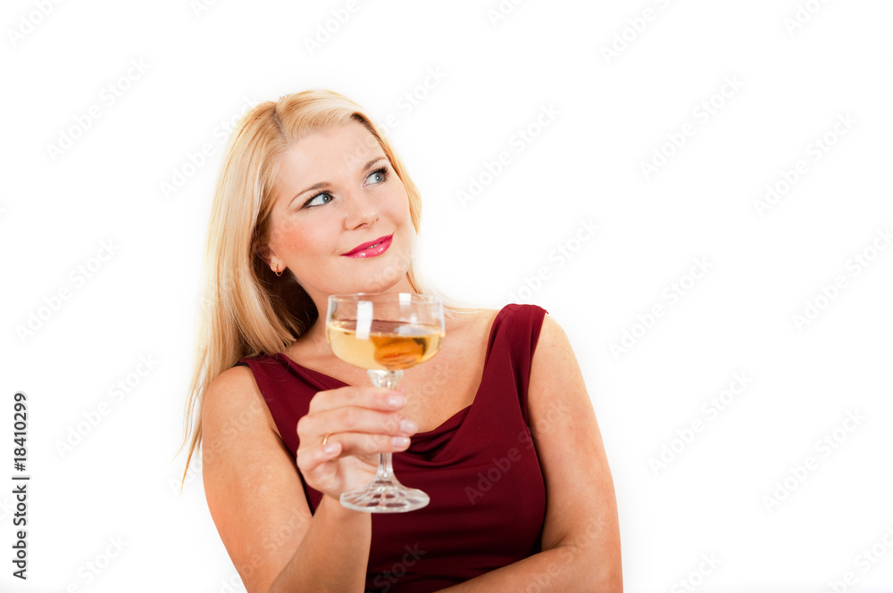 Young party woman with glass of champagne Young party woman with glass of champagne