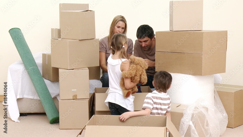 Family moving to a new apartment Family moving to a new apartment