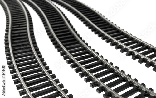 Toy Railroad Track on white background