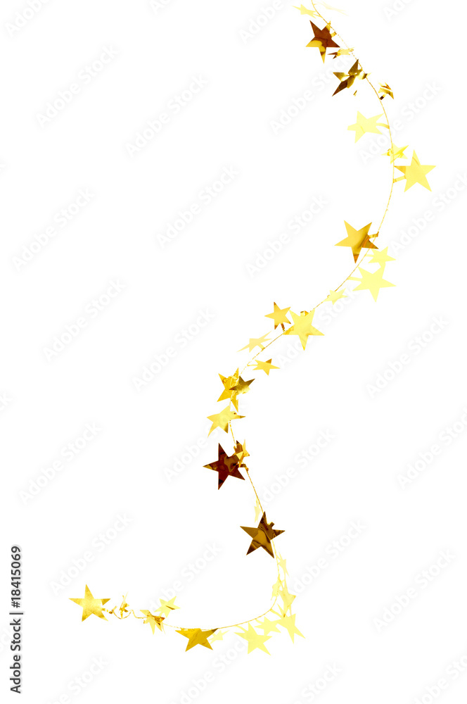 Golden stars isolated on white background.