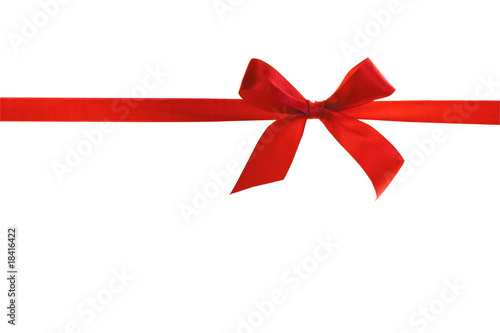 Red ribbon. Clipping path included
