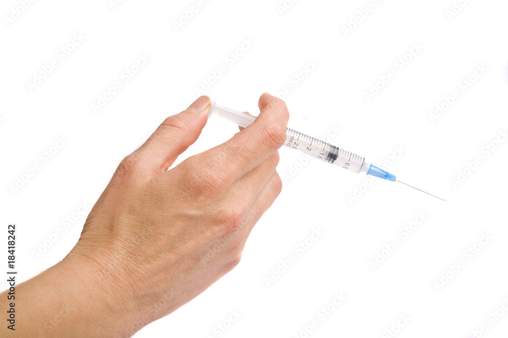 palm with syringe palm with syringe