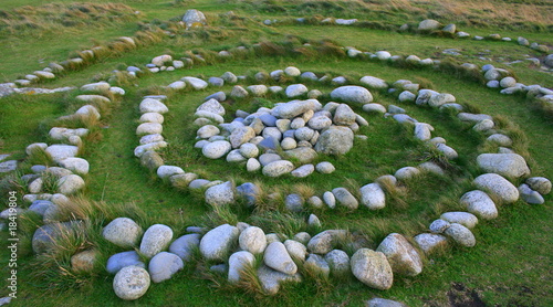 Cuadro en lienzo spirale de galets celtiques