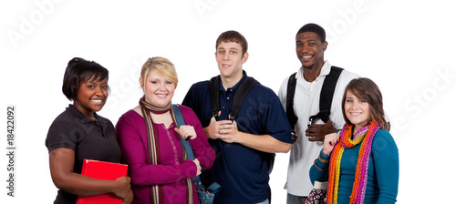 Group of multi-racial college students