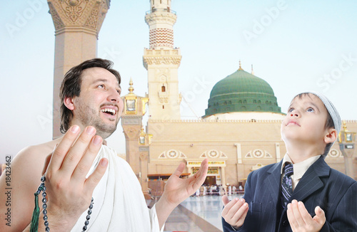 People on holy islamic duty in Makka, Saudi Arabia photo