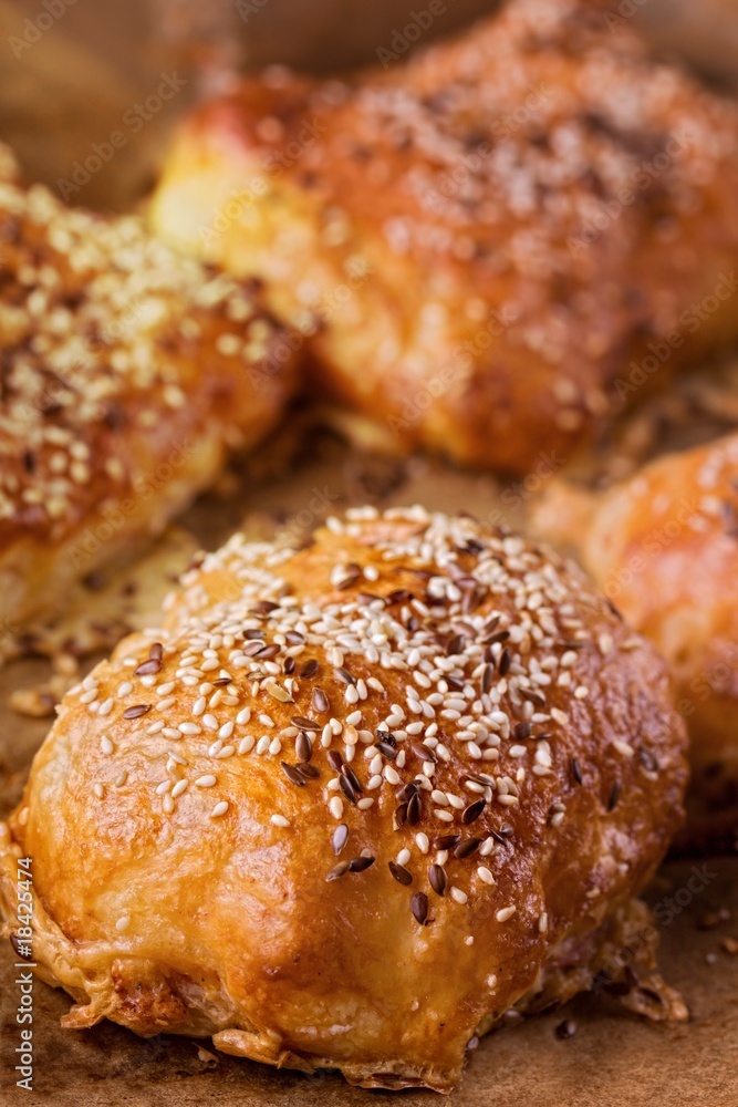 Home-made bread with sesame seed Home-made bread with sesame seed