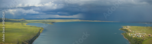 Panorama of lake during a thunder-storm © Evgenia Tiplyashina