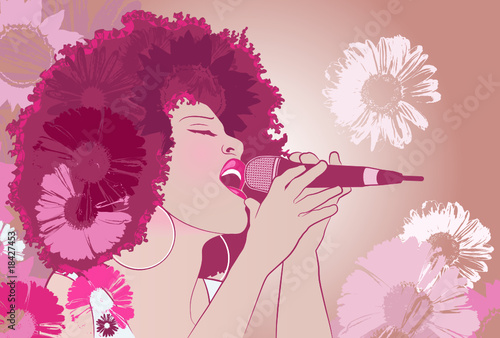 Vector illustration of a jazz singer