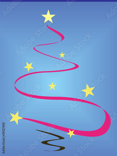 Abstrakter Weihnachtsbaum mit blauem Hintergrund
