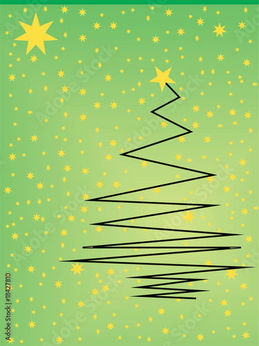 Abstrakter Weihnachtsbaum mit günem Hintergrund