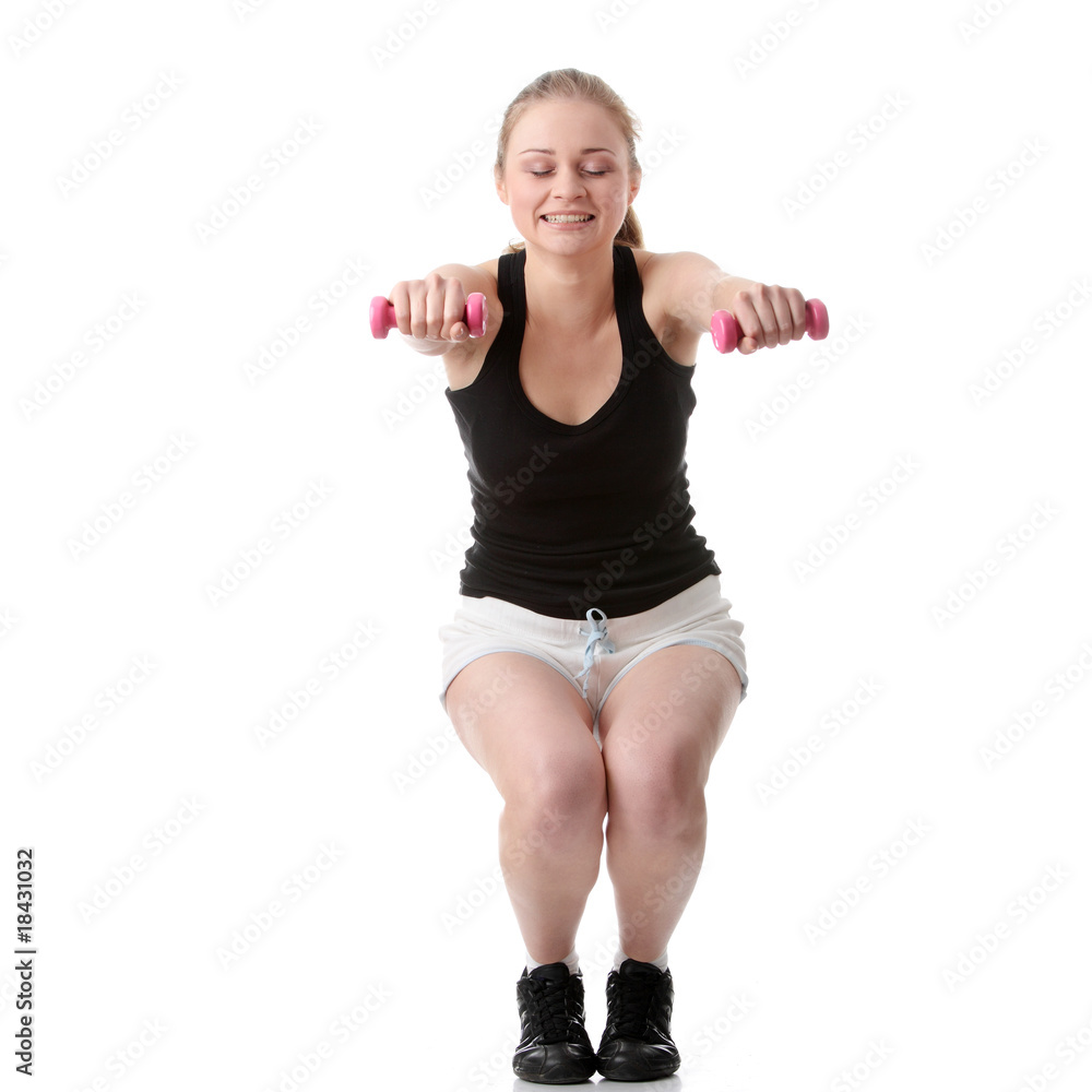 Beautiful young blonde exercising Beautiful young blonde exercising