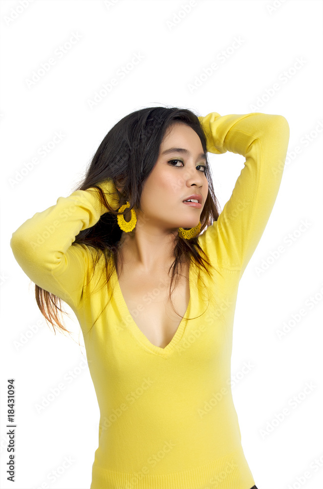 Fototapeta premium Woman Play With Hair