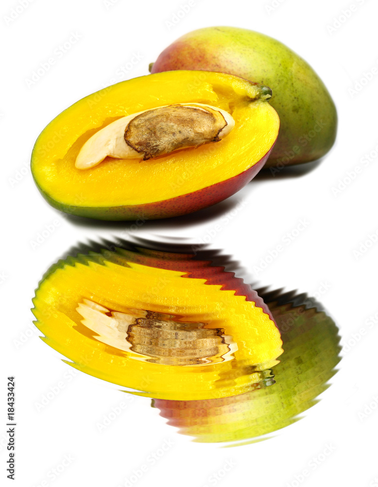 Mango with water reflection