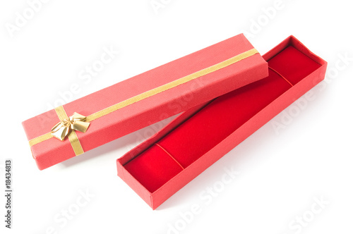 long open red gift box