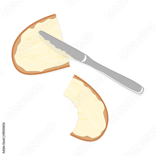 angebissenes butterbrot mit messer I